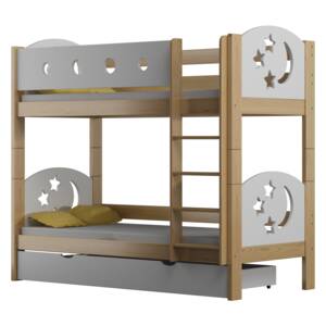Detská poschodová posteľ z masívu MOLI (2) - 180x80 cm