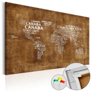 Obraz na korku Bimago - The Lost Map (IT) [Cork Map] 60x40 cm