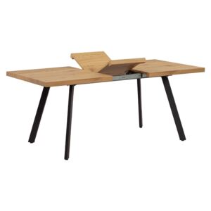 Butterfly ext.dining table, mdf, 3d paper #75014, metal slide, antracite pwc frame and legs