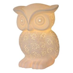 LUCIDE 13505/01/31 OWL stolová lampa E14 H2cm porcelánová biela
