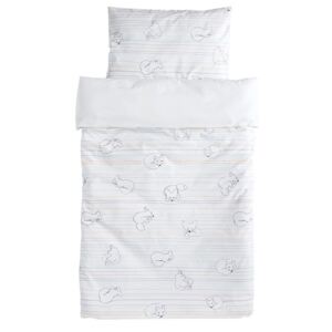 Detská bavlnená posteľná bielizeň biela líška 80x80 cm