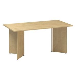 Konferenčný stôl Alfa 490 so sivým podnožím, 160 x 80 x 73,5 cm, dezén divoká hruška