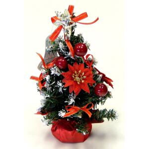 Ozdobený vianočný stromček červený 22 cm