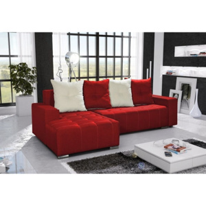Rohová sedacia súprava FUTURA, 240x131 cm, sawana, červená/krémová, lavý