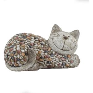 Záhradná dekorácia Mačka s kamienkami, 32 x 18 x 18 cm