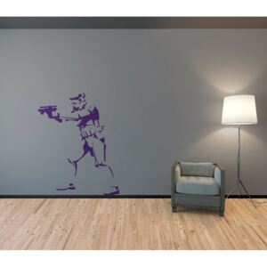 GLIX Banksy "Trooper" - nálepka na stenu Fialová 50 x 65 cm