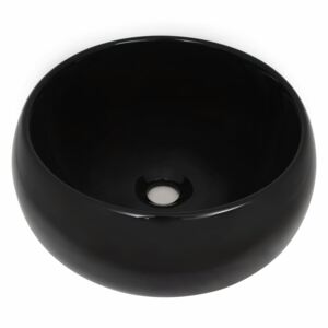 Umývadlo keramické-okrúhle/40x15 cm-čierne