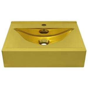 Umývadlo keramické s prepadom/60x46x16 cm-zlaté