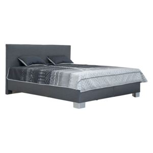 BLANÁŘ Reflex 180 čalúnená manželská posteľ s roštom a matracom tmavosivá / vzor