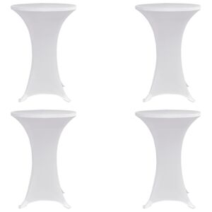 Obrusy na stojaci stôl 4 ks biele Ø80 cm naťahovacie