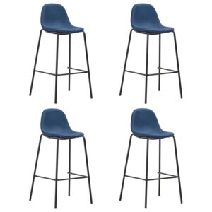 Barové stoličky 4 ks modré látkové