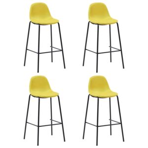 Barové stoličky 4 ks žlté látkové