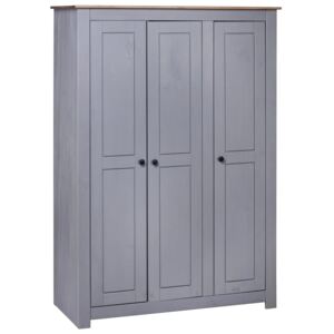 3-dverový šatník sivý 118x50x171,5 cm borovicové drevo Panama Range