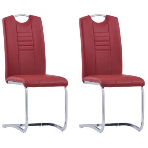 Jedálenské stoličky 2 ks červené umelá koža