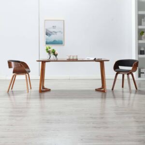 Jedálenská stolička sivá ohýbané drevo a látka