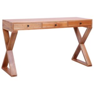 Počítačový stôl prírodná farba 132x47x77 cm masívne mahagónové drevo