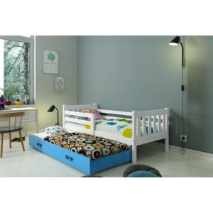 BMS Detská posteľ Carino s prístelkou Farba: biela / modrá