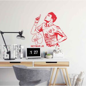 Nálepka na stenu GLIX - Neymar Červená 90 x 70 cm