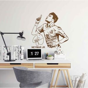 Nálepka na stenu GLIX - Neymar Hnedá 90 x 70 cm