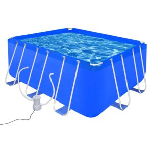 Bazén s čerpadlom, oceľ, 400 x 207 x 122 cm