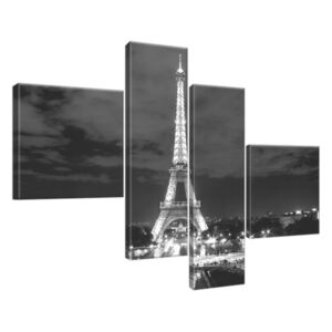 Obraz na plátne Eiffelova veža čierno-biela 100x70cm 518A_4B