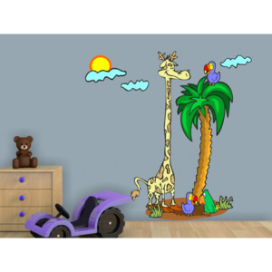 Detské samolepky na stenu, Žirafa a palma