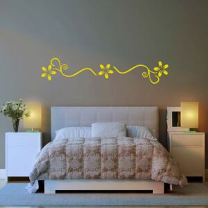 GLIX Květinová dekorace - samolepka na zeď Žltá 100 x 25 cm