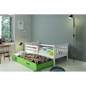 BMS Detská posteľ Carino s prístelkou Farba: biela / zelená