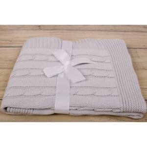 Pletená deka Vrkoč - sivá