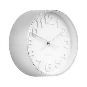 Strieborné nástenné hodiny - Karlsson Stout Chrome, OE 22 cm