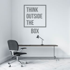 Nálepka na stenu GLIX - Think outside the box Šedá 30x40 cm