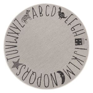 Čierno-sivý detský koberec Ragami Letters, ø 120 cm