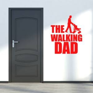 GLIX The walking dad - nálepka na stenu Svetlo červená 30x35 cm