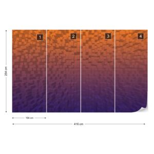 Fototapeta GLIX - 3D Purple And Orange Pixel + lepidlo ZADARMO Vliesová tapeta - 416x254 cm