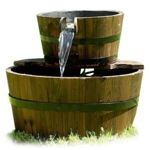 Záhradná fontána - fontána s dvoma drevenými vedrami