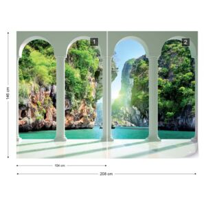 Fototapeta GLIX - Tropical Lagoon 3D 3 Vliesová tapeta - 208x146 cm