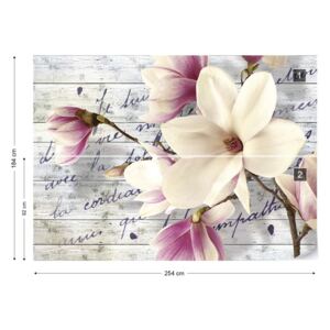 Fototapeta GLIX - Magnolia Flowers Vintage Vliesová tapeta - 254x184 cm