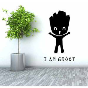 GLIX Groot 3 - samolepka na stenu Čierna 50x30 cm