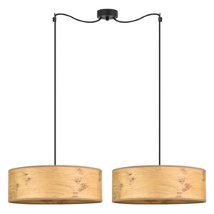 Béžové dvojramenné závesné svietidlo z drevenej dyhy Bulb Attack Ocho XL, ⌀ 45 cm