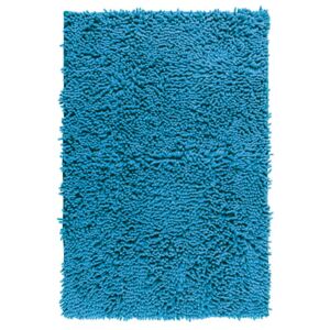 Modrá kúpeľňová predložka Wenko Chenille, 80 × 50 cm