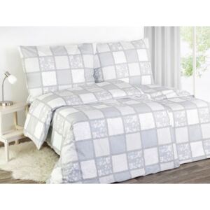 Goldea bavlnené posteľné obliečky vzor 675 - sivo-biele káro 140 x 220 a 70 x 90 cm