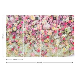 Fototapeta GLIX - Pastel Flowers Vliesová tapeta - 416x254 cm