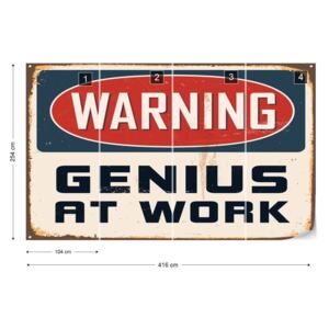 Fototapeta GLIX - Retro Sign "Genius" Vliesová tapeta - 416x254 cm