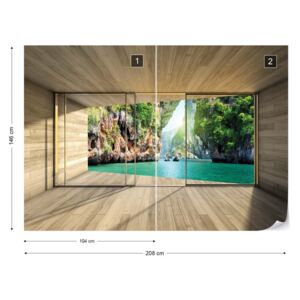 Fototapeta GLIX - Tropical Lagoon 3D 6 Vliesová tapeta - 208x146 cm