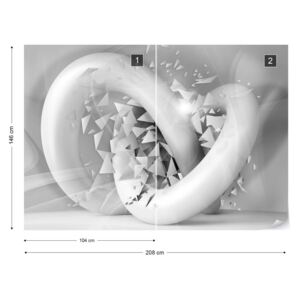 Fototapeta GLIX - 3D Structure Splinters White And Grey + lepidlo ZADARMO Vliesová tapeta - 208x146 cm