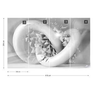 Fototapeta GLIX - 3D Structure Splinters White And Grey + lepidlo ZADARMO Vliesová tapeta - 416x254 cm