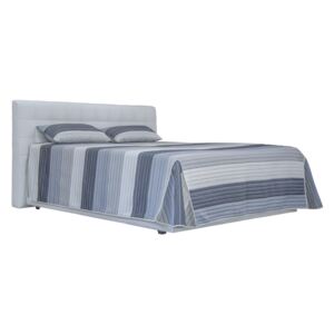 BLANÁŘ Monaco 160 čalúnená manželská posteľ s roštom a matracom biela / vzor