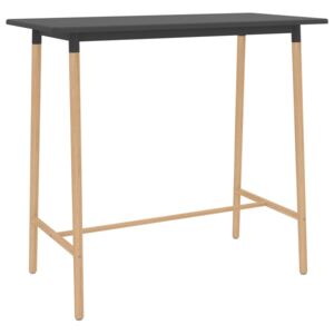 Barový stôl sivý 120x60x105 cm MDF a masívne bukové drevo