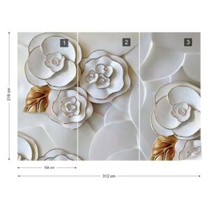Fototapeta GLIX - Luxury Flowers 3D Vliesová tapeta - 312x219 cm