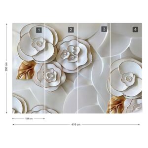 Fototapeta GLIX - Luxury Flowers 3D Vliesová tapeta - 416x290 cm
